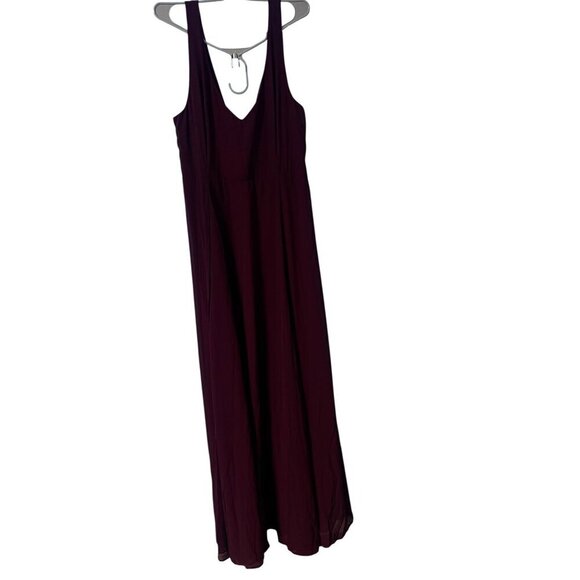 SHOW ME YOUR MUMU DRESS WOMEN XXX-LARGE, MERLOT CHIFFON JEN MAXI DRESS, BRIDESMA - Picture 3 of 4